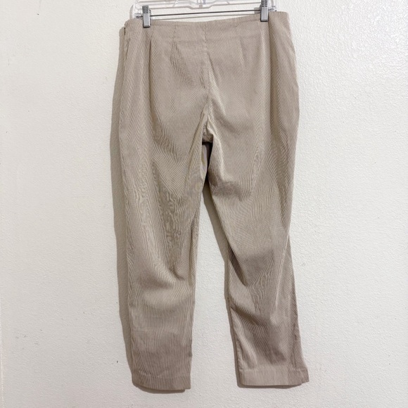 Brunello Cucinelli Slim Straight Leg Trouser Pants in Cream & Tan Brown Stripe - Picture 2 of 6